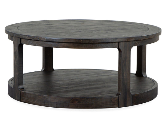 Boswell - Round Cocktail Table (With Casters) - Peppercorn