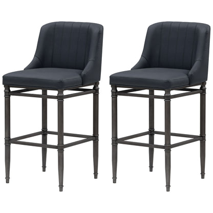 Marvin - Steel Frame Faux Leather Upholstered Counter Height Barstool