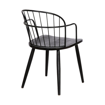 Bradley - Steel Framed Side Chair - Black Powder / Black Brushed