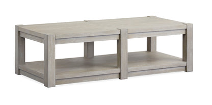 Burgess - Rectangular Shelf Cocktail Table With Casters - Calico Gray