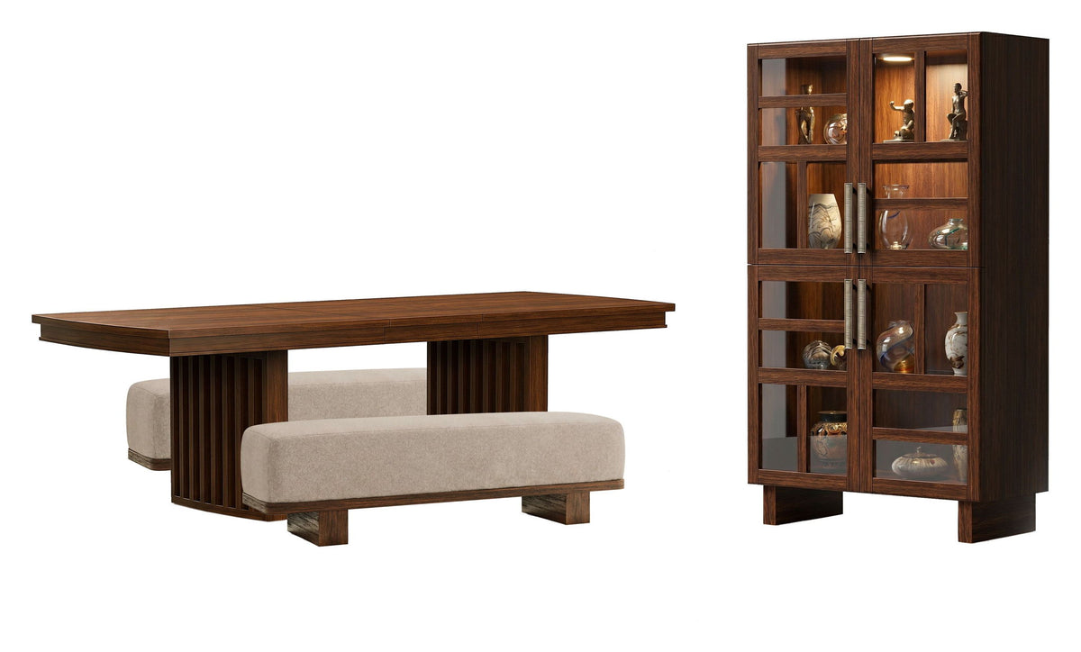 Reena - Extendable Trestle Dining Table Set