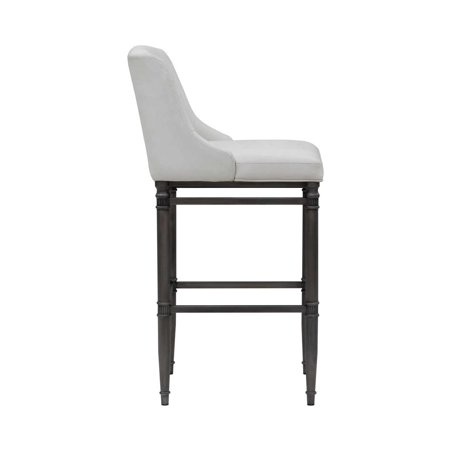 Marvin - Steel Frame Faux Leather Upholstered Bar Height Barstool