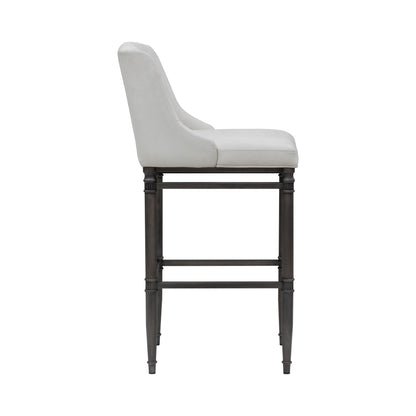 Marvin - Steel Frame Faux Leather Upholstered Bar Height Barstool