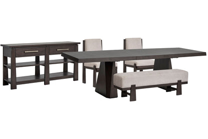 Tauren - 5 Piece Extendable Double Pedestal Dining Table Set