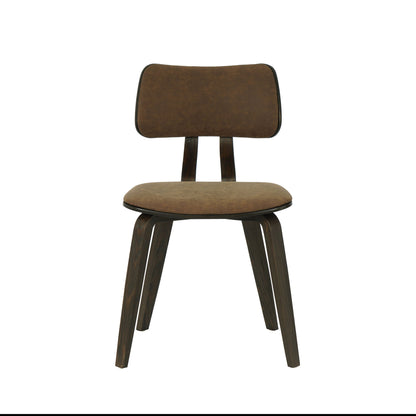 Jaguar - Curved Back Wood Dining Chair With Faux Leather Seat