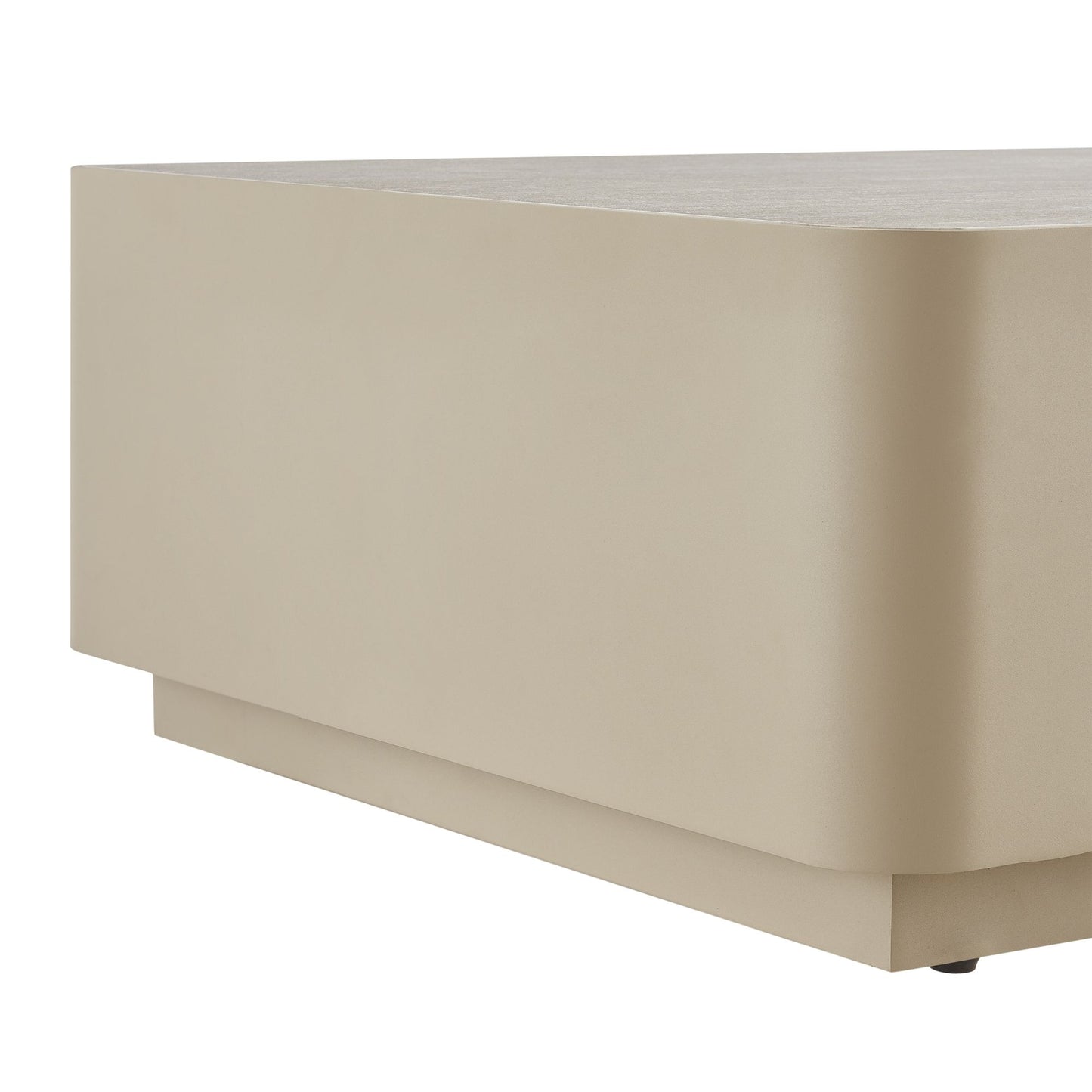 Pavilion - Powder Coated Metal Rectangle Outdoor Coffee Table With Sintered Stone Table Top - Natural