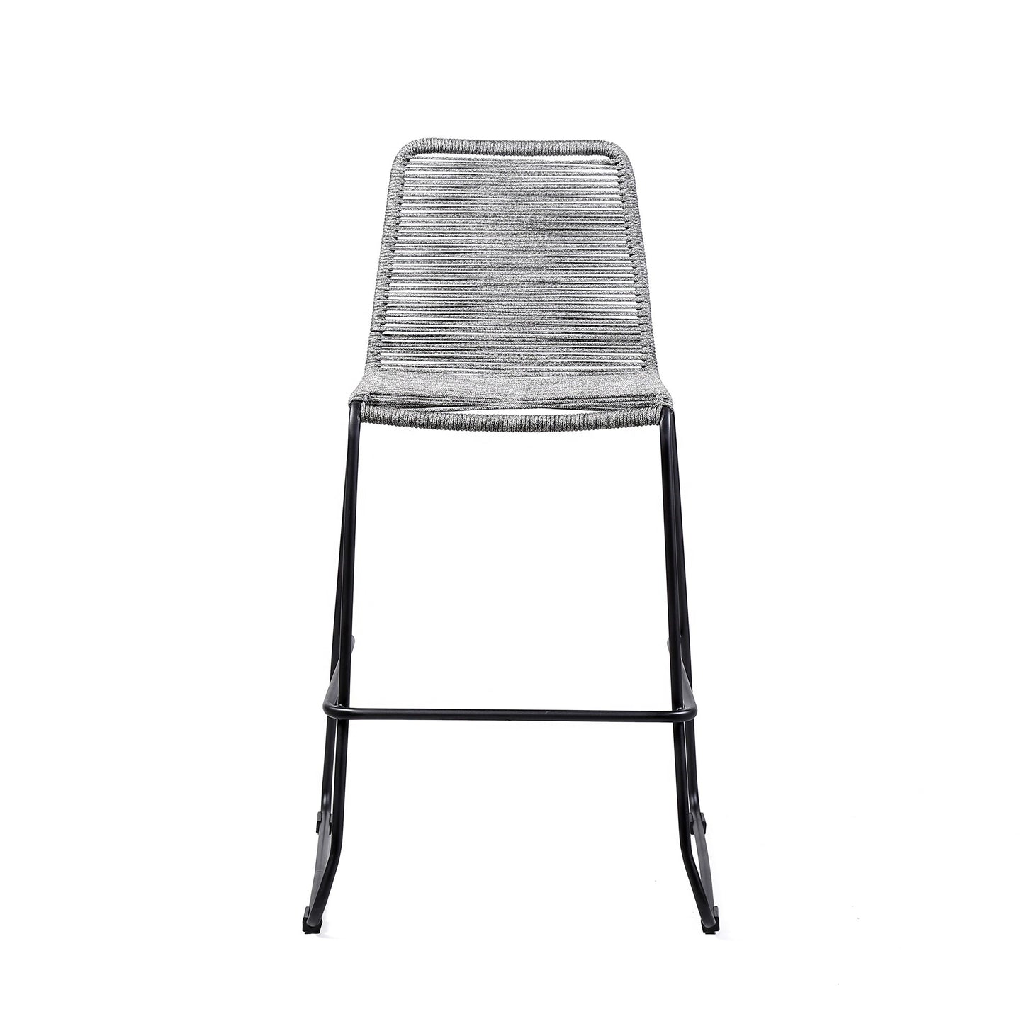 Shasta - 26" Outdoor Metal And Rope Stackable Barstool
