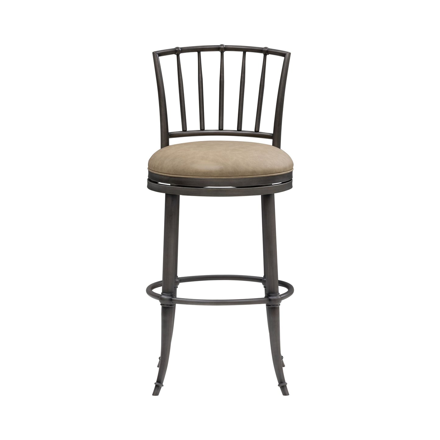 Vince - Commercial Grade Steel Frame Faux Leather Upholstered Swivel Bar Height Barstool