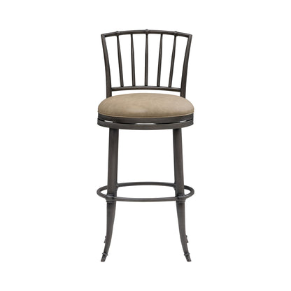 Vince - Commercial Grade Steel Frame Faux Leather Upholstered Swivel Bar Height Barstool