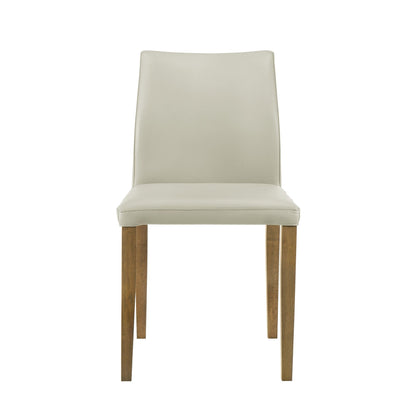 Elyza - Full Back Top Grain Leather Upholstered Wood Dining Chairs (Set of 2)