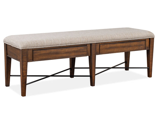 Bay Creek - Bench With Upholstered Seat - Toasted Nutmeg