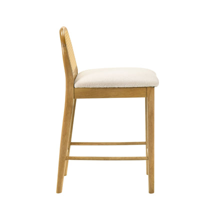 Lucio - Modern Farmhouse Wood Counter Height Kitchen Bar Stool