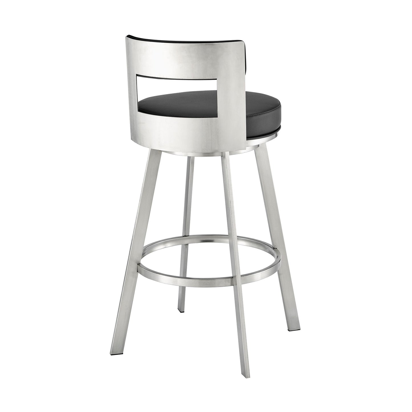 Lynof - Swivel Bar Stool - Brushed Stainless Steel Finish