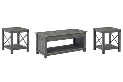 Freedan - 3 Pc. - Coffee Table, 2 End Tables - Grayish Brown