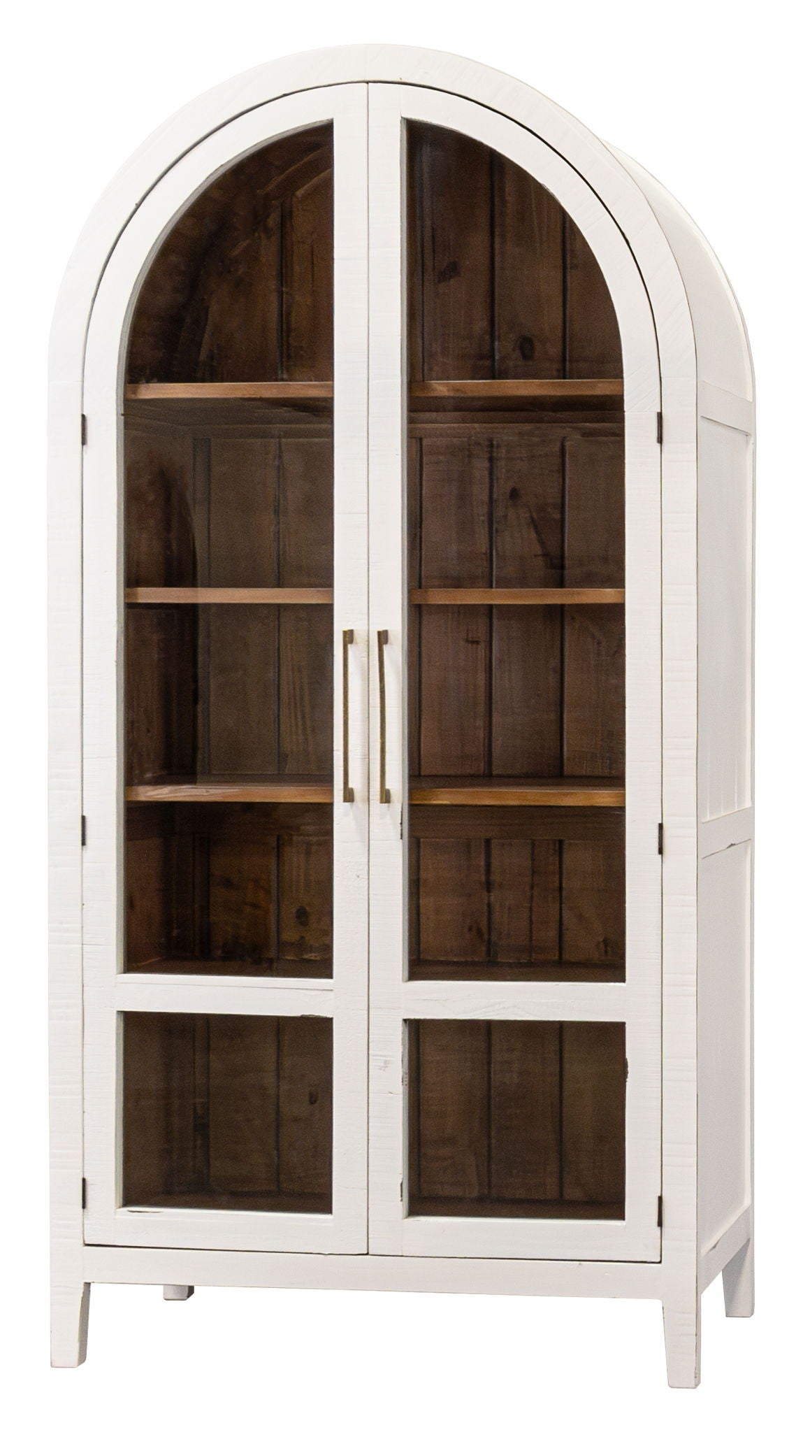 Julia - 2-Doors Showcase - Aged White / Caramel