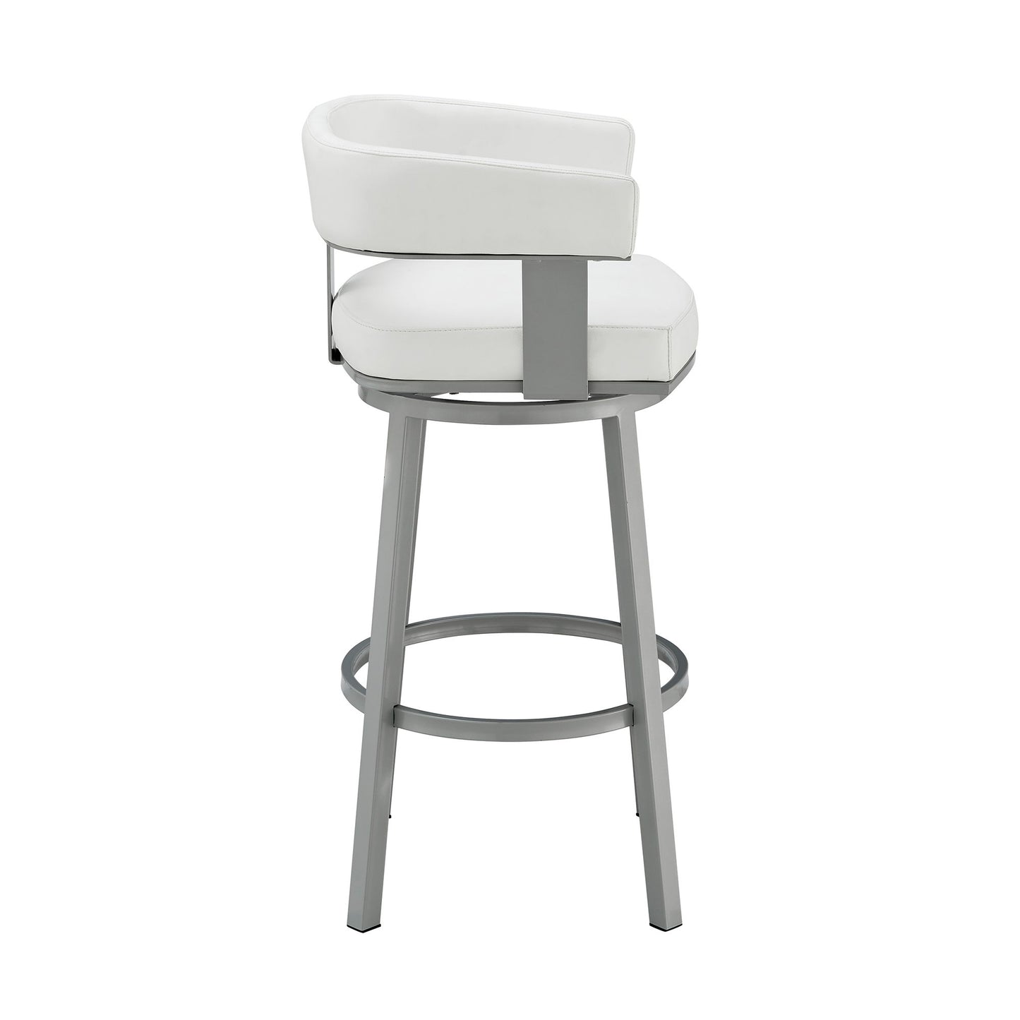 Lorin - 26" Counter Height Swivel Bar Stool - Silver / White