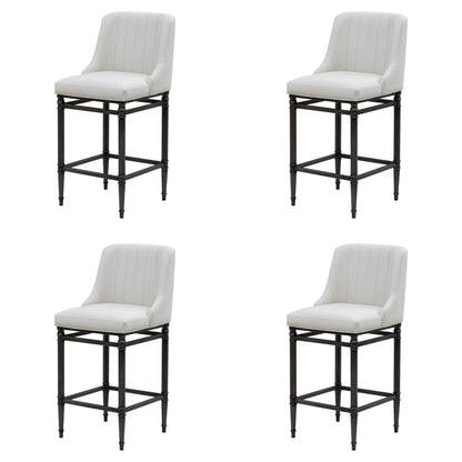 Marvin - Steel Frame Faux Leather Upholstered Bar Height Barstool