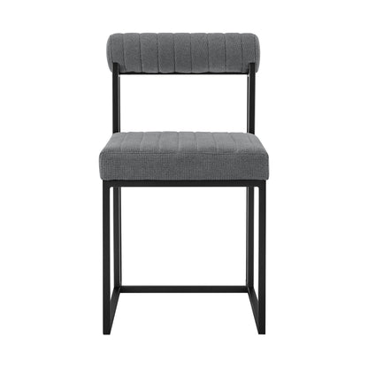 Anastasia - Dining Chair (Set of 2) - Matte Black / Anchor Gray