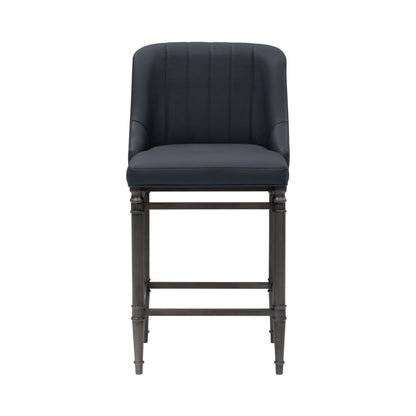Marvin - Steel Frame Faux Leather Upholstered Counter Height Barstool