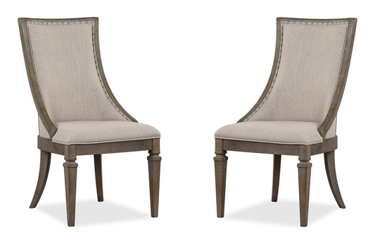 Lancaster - Dining Arm Chair With Upholstered Seat & Back (Set of 2) - Dovetail Gray