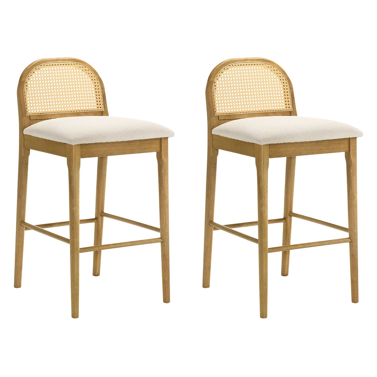 Lucio - Modern Farmhouse Wood Bar Height Kitchen Bar Stool