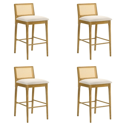 Tobias - Coastal Modern Wood Bar Height Kitchen Bar Stool