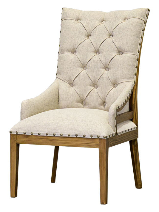 Addison - Smooth Deconstructed Accent Arm Chair Puff - Cream / Wheat