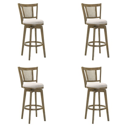 Isla - 30" Putty Brown Bar Height Rubberwood Swivel Barstool
