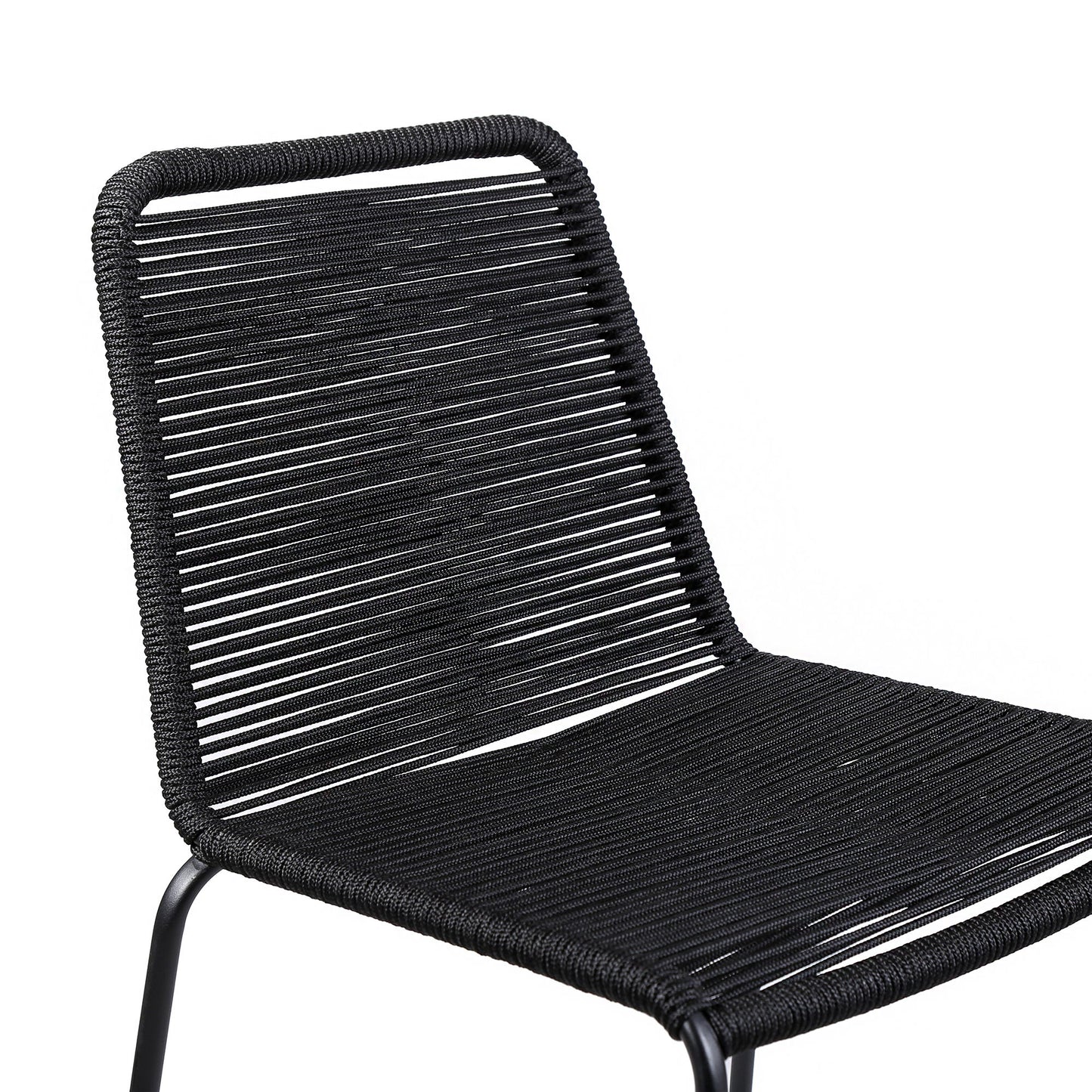 Shasta - 30" Outdoor Metal And Rope Stackable Barstool