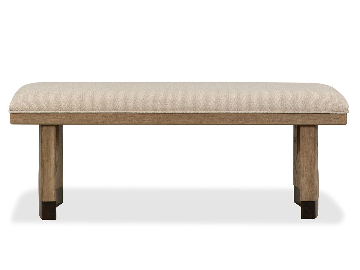 Tristan - Upholstered Backless Bench With U-Shaped Legs - Swiss Coffee