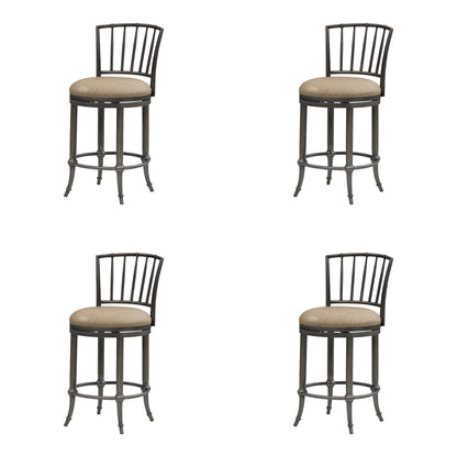 Vince - Commercial Grade Steel Frame Faux Leather Upholstered Swivel Counter Height Barstool