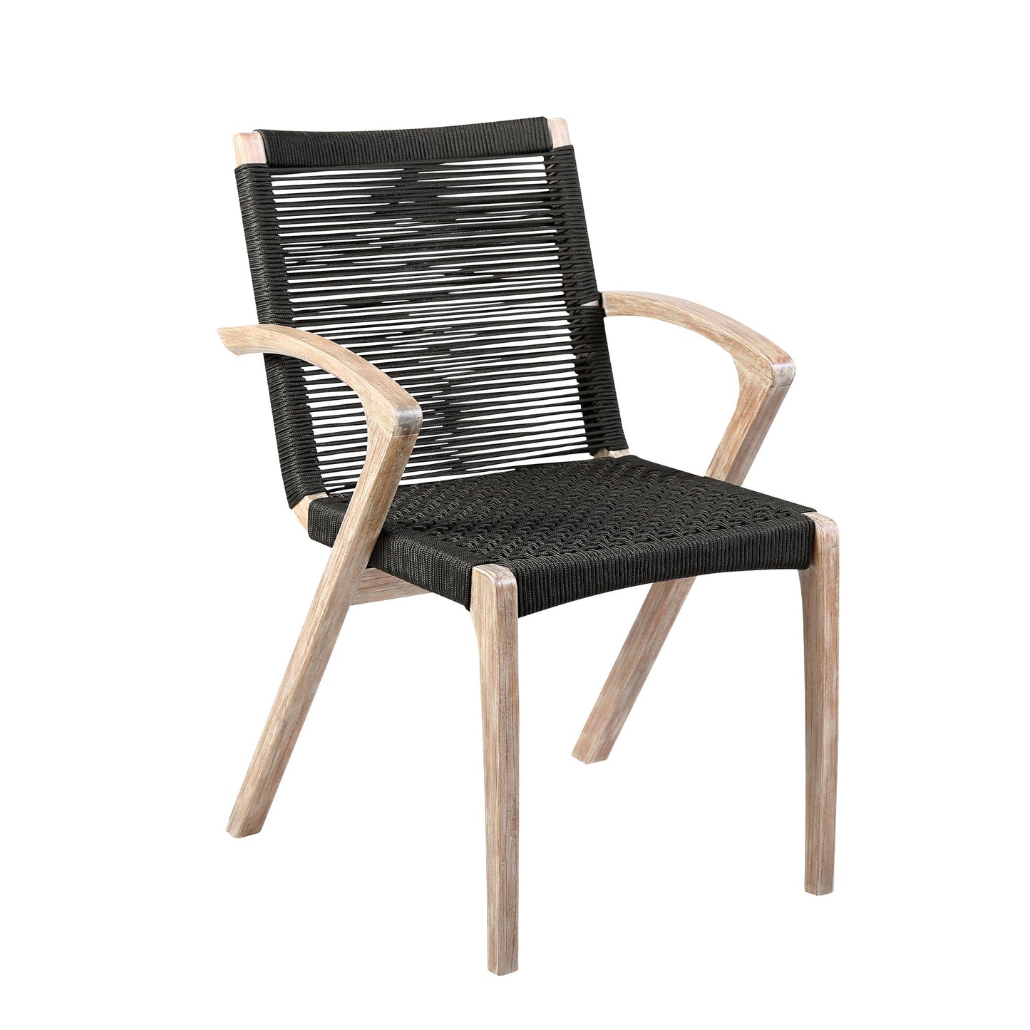 Nabila - Outdoor Wood And Rope Dining Chairs (Set of 2)