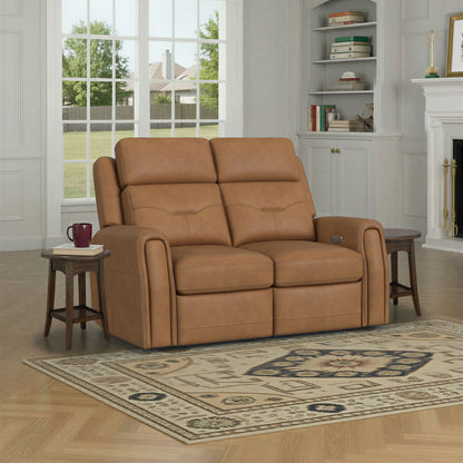 Felix - Power Reclining Loveseat With Console, Power Headrest, Lumbar, Heat & Massage