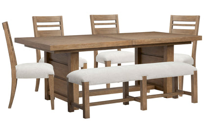 Plum Creek - 6 Piece Extendable Trestle Dining Table Set