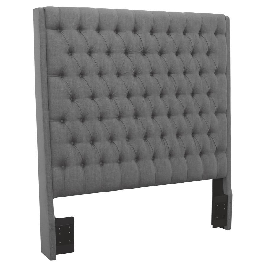 Camille - Upholstered Eastern King Panel Headboard - Gray