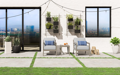 Sustain - Outdoor Lounge Armchair (Set of 2) And End Table - Gray