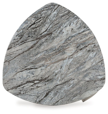 Surmour - Triangle End Table - Gray / Brown