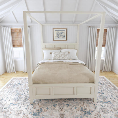Naples - Queen Canopy Bed - White