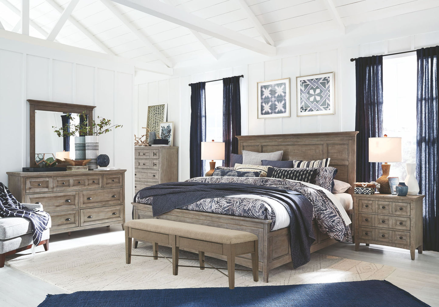 Paxton Place - Wood Landscape Mirror - Dove Tail Grey