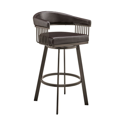 Bronson - Swivel Bar Stool - Java Brown Finish