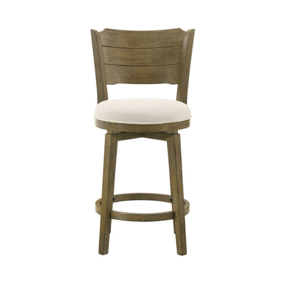 Winsley - Coastal Modern Swivel Wood Counter Height Kitchen Bar Stool
