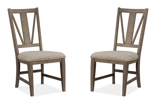 Paxton Place - Dining Side Chair With Upholstered Seat (Set of 2) - Dovetail Gray