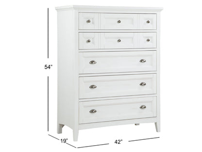 Heron Cove - Two Tone Drawer Chest - Chalk White And Dovetail Grey