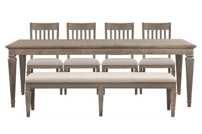 Lancaster - 6 Piece Extendable Rectangular Dining Table Set