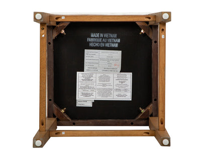 Lindon - White Upholstered Stool - Belgian Wheat