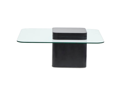 Donora - Square Cocktail Table - Clear Glass And Obsidian