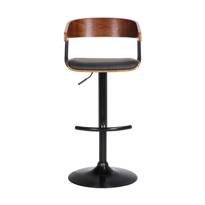 Larisa - Adjustable Walnut Bar Stool - Black / Black Metal