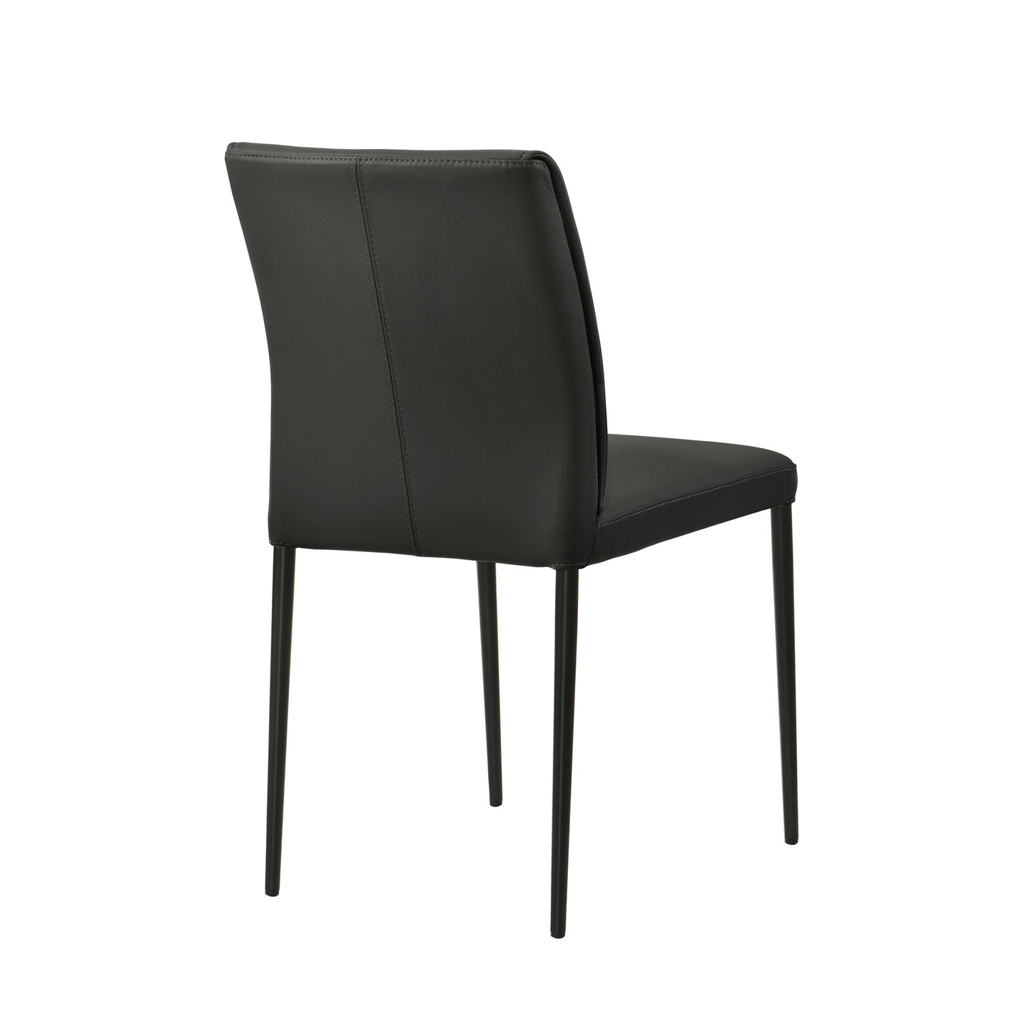Meriam - Full Back Top Grain Leather Upholstered Metal Dining Chairs (Set of 2)