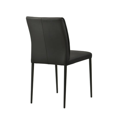 Meriam - Full Back Top Grain Leather Upholstered Metal Dining Chairs (Set of 2)