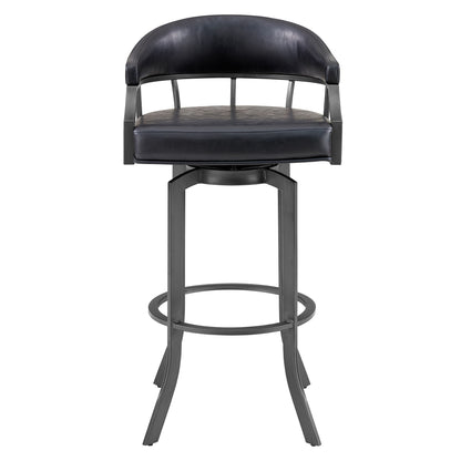 Pharaoh - Swivel Faux Leather Bar Stool - Mineral Finish